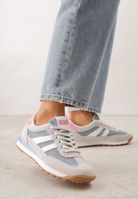 Born2be - Niebieskie Casualowe Sneakersy z Siateczkowymi Wstawkami Kassadina. Okazja: na co dzień. Kolor: niebieski. Materiał: jeans #8