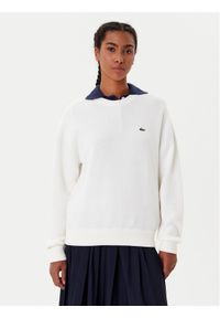 Lacoste Sweter AF4158 Écru Regular Fit. Materiał: bawełna
