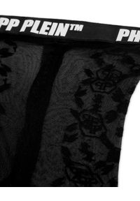 Philipp Plein - PHILIPP PLEIN - Rajstopy z monogramem. Kolor: czarny. Materiał: guma, materiał. Wzór: aplikacja #4