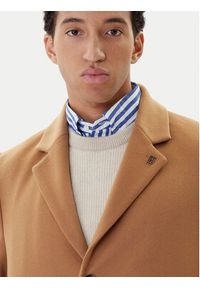 TOMMY HILFIGER - Tommy Hilfiger Płaszcz wełniany MW0MW40768 Brązowy Regular Fit. Kolor: brązowy. Materiał: wełna #3