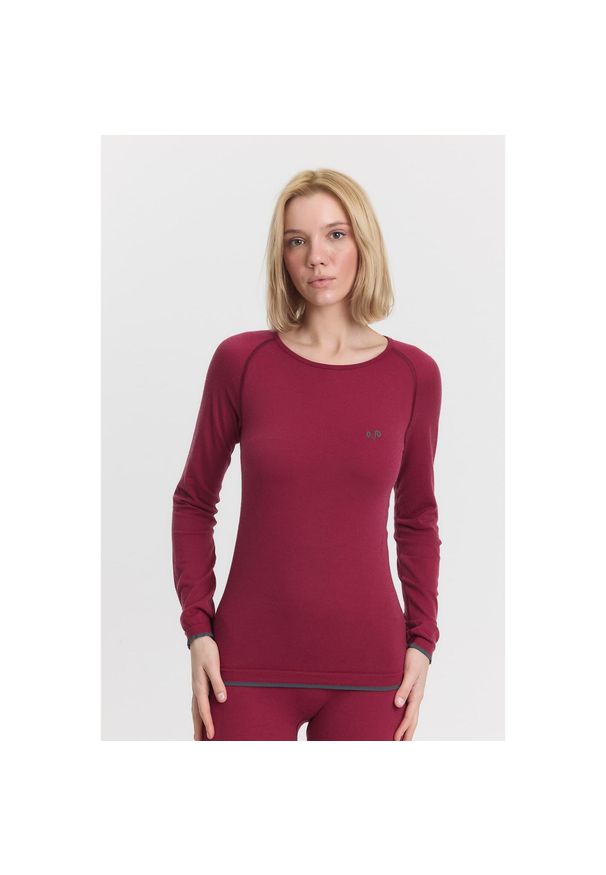 WOOLONA - Koszulka termoaktywna damska Woolona Life bezszwowa Merino z długim rękawem. Kolor: fioletowy. Materiał: wełna. Długość rękawa: długi rękaw. Długość: długie. Sport: turystyka piesza