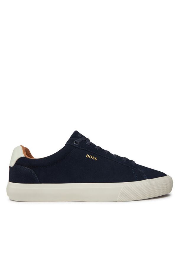 BOSS Sneakersy Aiden 50536521 Granatowy. Kolor: niebieski. Materiał: zamsz, skóra