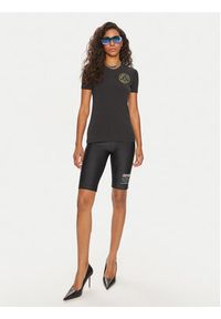 Versace Jeans Couture T-Shirt 76HAHT02 Czarny Slim Fit. Kolor: czarny. Materiał: bawełna
