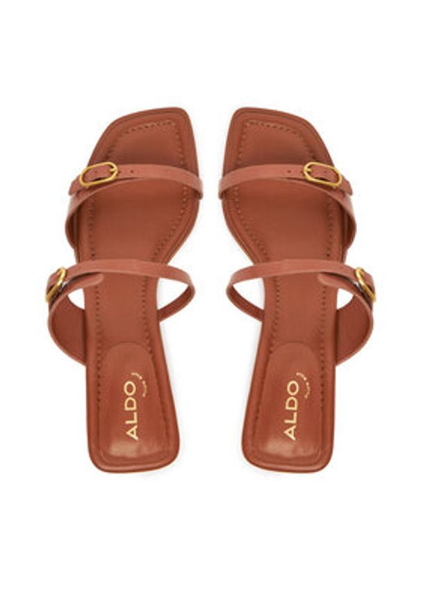Aldo Klapki Maymay 14028466 Brązowy. Kolor: brązowy. Materiał: skóra
