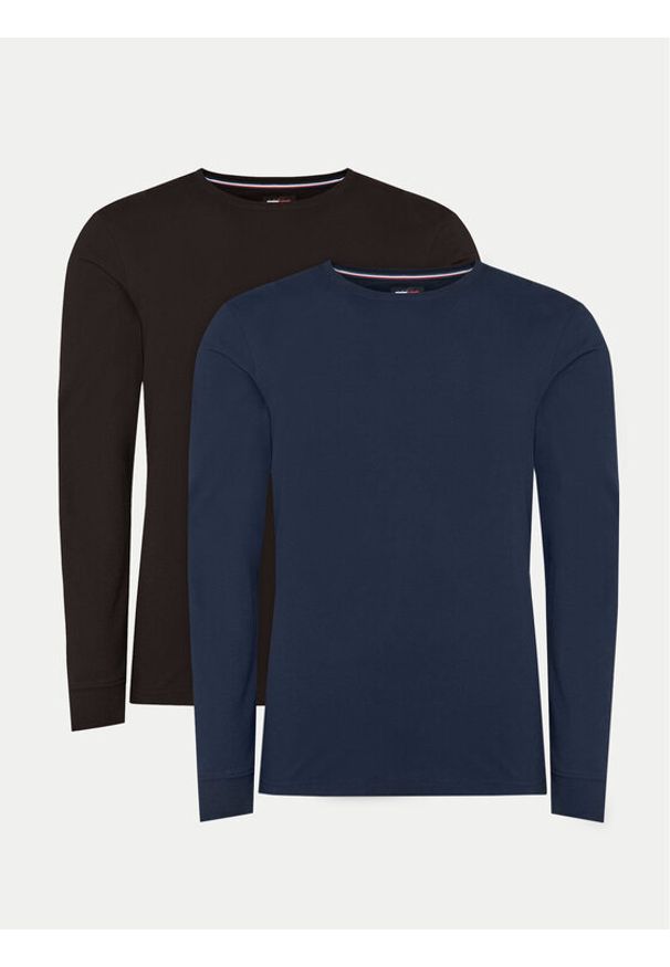 Tommy Jeans Komplet 2 longsleeve DM0DM20731 Kolorowy Slim Fit. Materiał: bawełna. Długość rękawa: długi rękaw. Wzór: kolorowy