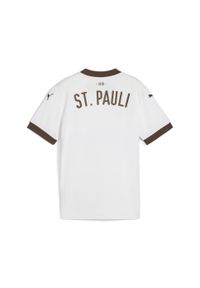 Puma - Młodzieżowa koszulka wyjazdowa FC St. Pauli 24/25 PUMA White Espresso Brown. Kolor: brązowy, biały, wielokolorowy. Sport: piłka nożna