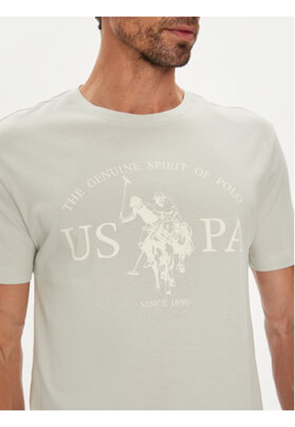 U.S. Polo Assn. T-Shirt MUP4203 Beżowy Regular Fit. Typ kołnierza: polo. Kolor: beżowy. Materiał: bawełna