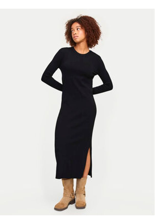 JJXX Sukienka dzianinowa Marilyn 12261027 Czarny Slim Fit. Kolor: czarny. Materiał: wiskoza