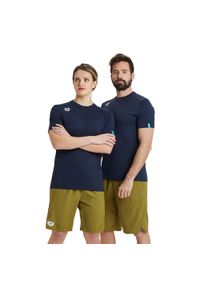 Koszulka sportowa Arena Team T-Shirt Solid. Kolor: niebieski. Materiał: materiał, skóra