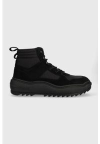Tommy Jeans sneakersy TJM MIX MATERIAL BOOT kolor czarny EM0EM01245. Nosek buta: okrągły. Zapięcie: sznurówki. Kolor: czarny. Materiał: guma #1