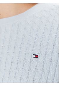 TOMMY HILFIGER - Tommy Hilfiger Sweter WW0WW44993 Błękitny Regular Fit. Kolor: niebieski. Materiał: bawełna #4