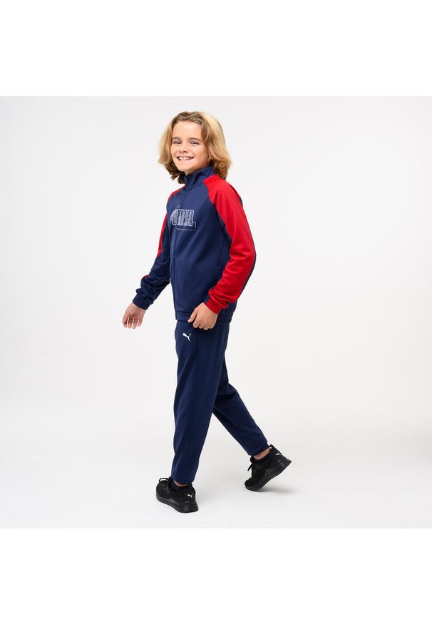 Dres dziecięcy Puma. Kolor: czerwony, wielokolorowy, niebieski. Materiał: dresówka. Styl: sportowy