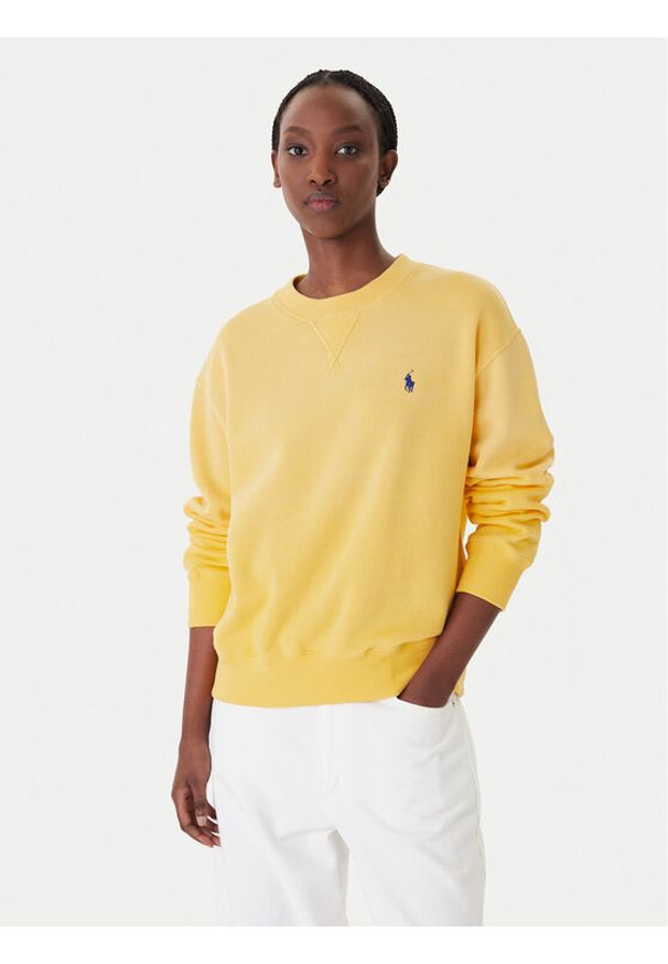 Polo Ralph Lauren Bluza 211971697504 Żółty Relaxed Fit. Typ kołnierza: polo. Kolor: żółty. Materiał: bawełna