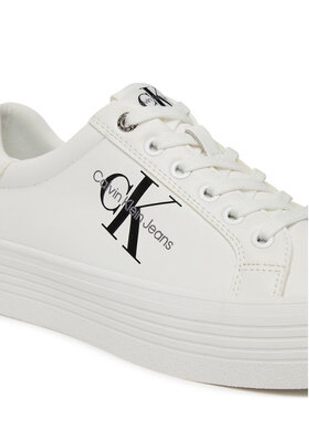 Calvin Klein Jeans Tenisówki YW0YW00847 Biały. Kolor: biały. Materiał: skóra