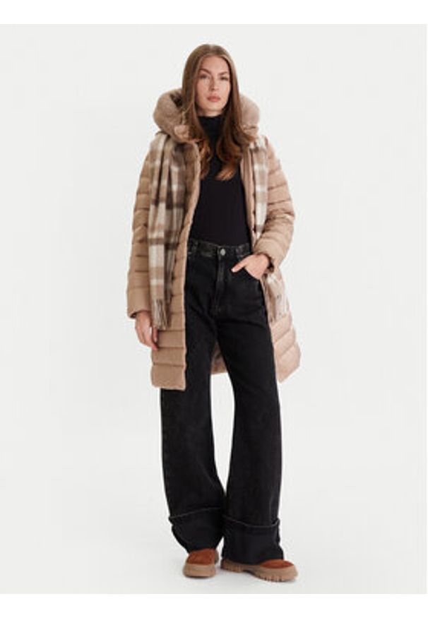 Geox Kurtka puchowa Bettanie W5626H T3122 F5228 Beżowy Regular Fit. Kolor: beżowy. Materiał: syntetyk