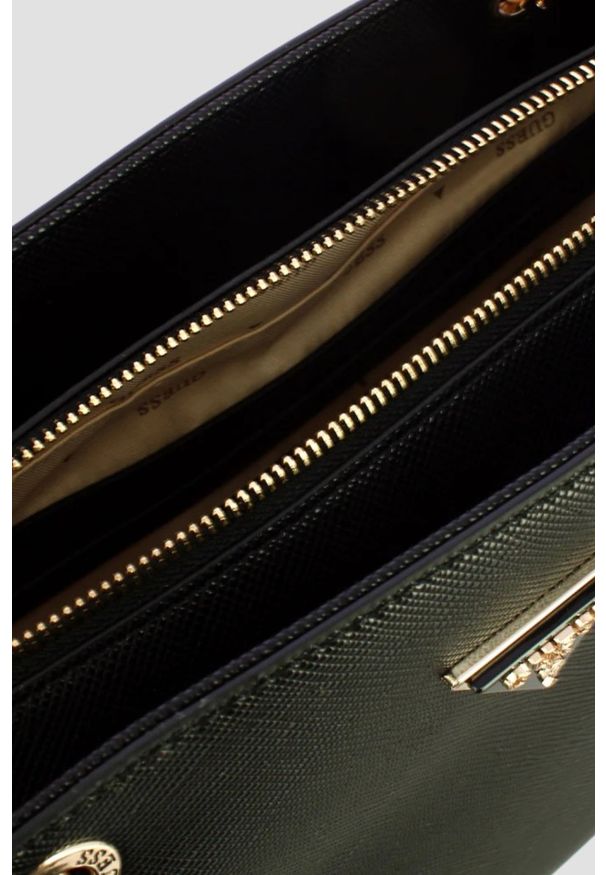 Guess - GUESS Czarna shopperka damska Noelle. Kolor: czarny. Materiał: skórzane