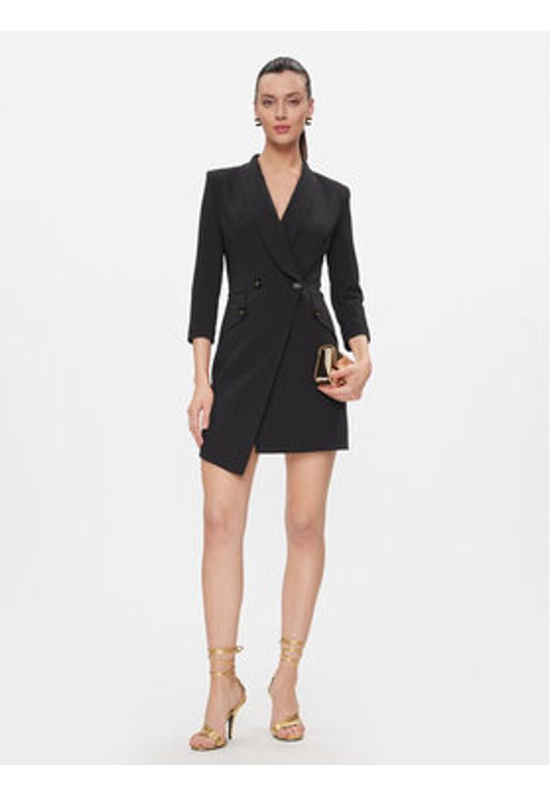 Elisabetta Franchi Sukienka koktajlowa AB-562-41E2-V500 Czarny Regular Fit. Kolor: czarny. Materiał: syntetyk. Styl: wizytowy