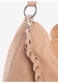 bonprix - Torba z zamszowej skóry z ozdobnym dodatkowym paskiem. Kolor: beżowy. Materiał: zamszowe, skórzane. Styl: casual #2