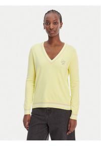 Liu Jo Sport Sweter TA6068 MS49I Żółty Regular Fit. Kolor: żółty. Materiał: wiskoza. Styl: sportowy #1