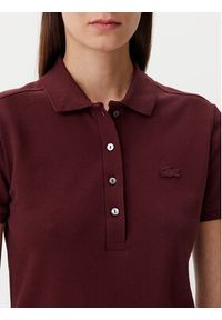 Lacoste Polo PF5462 Bordowy Slim Fit. Typ kołnierza: polo. Kolor: czerwony. Materiał: bawełna #5