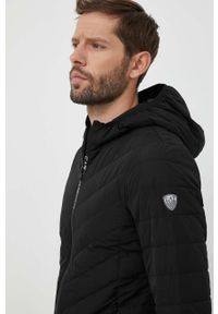 EA7 Emporio Armani kurtka puchowa męska kolor czarny przejściowa. Typ kołnierza: kaptur. Kolor: czarny. Materiał: puch #4