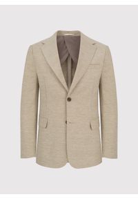 Pako Lorente - PAKO LORENTE – Beżowa marynarka z lnem. Kolor: beżowy, niebieski. Materiał: len. Wzór: gładki #2