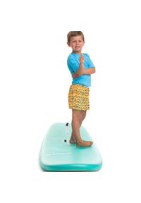 OLAIAN - Spodenki Surfing Bs 100 Origami Dla Dzieci. Kolor: pomarańczowy, żółty, wielokolorowy. Materiał: materiał, poliester