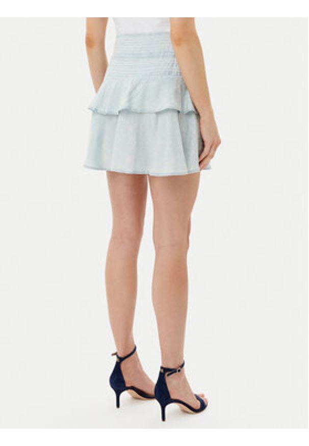Guess Spódnica mini W5GD85 D5N81 Błękitny Regular Fit. Kolor: niebieski. Materiał: lyocell