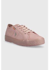 U.S. Polo Assn. tenisówki MAREW damskie kolor różowy. Nosek buta: okrągły. Zapięcie: sznurówki. Kolor: różowy. Materiał: guma #4