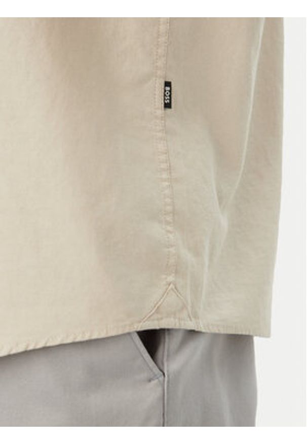 BOSS Koszula H-Liam 50560404 Beżowy Regular Fit. Kolor: beżowy. Materiał: bawełna