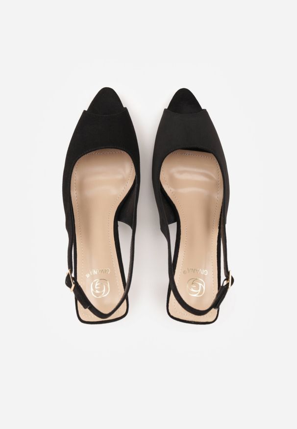 Born2be - Czarne Sandały na Szpilce z Odkrytą Piętą i Palcami Zitena. Okazja: na co dzień. Zapięcie: sprzączka. Kolor: czarny. Wzór: ażurowy. Obcas: na szpilce. Styl: casual, elegancki. Wysokość obcasa: średni