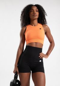 GORILLA WEAR - Olivia Bezszwowe Crop Top - Peach. Kolor: różowy, pomarańczowy, wielokolorowy. Sport: fitness