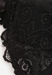 Born2be - Czarny Biustonosz na Szerokich Ramiączkach z Koronką Merabilla. Kolor: czarny. Materiał: koronka. Wzór: koronka #6