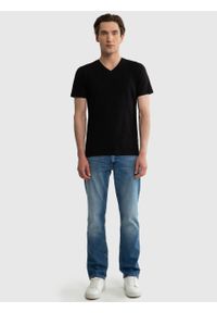 Big-Star - Koszulka męska v-neck z bawełny supima Supiclassicov 906. Kolor: czarny. Materiał: bawełna. Długość: długie. Styl: klasyczny #6