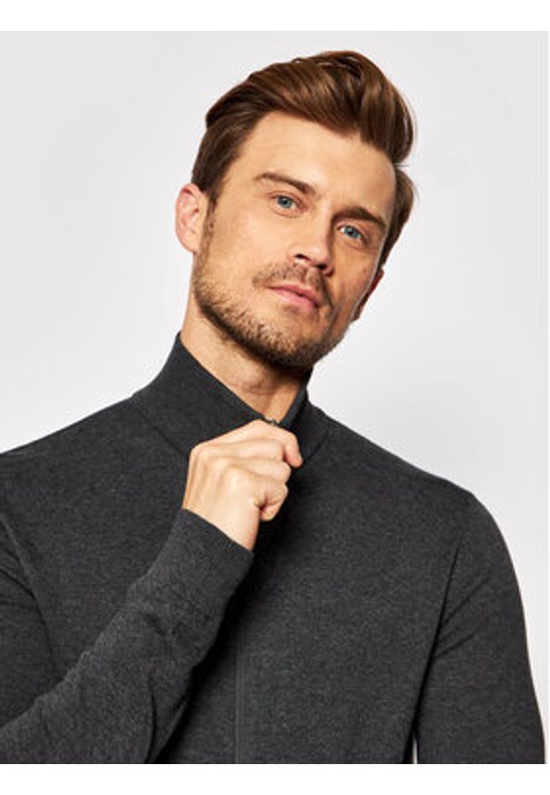 Selected Homme Kardigan Berg 16074688 Szary Regular Fit. Kolor: szary. Materiał: bawełna