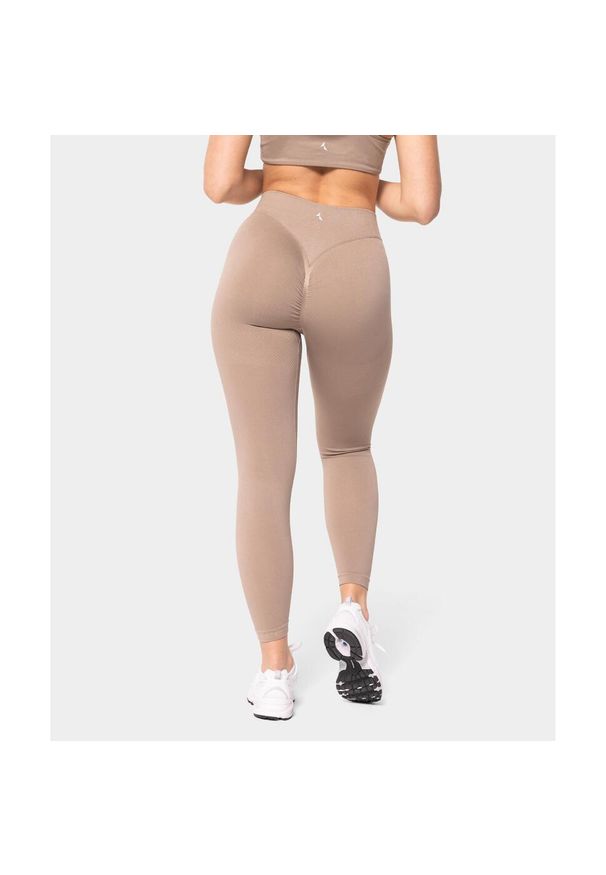 Legginsy bezszwowe Carpatree Accolade beżowe. Kolor: beżowy. Sport: fitness