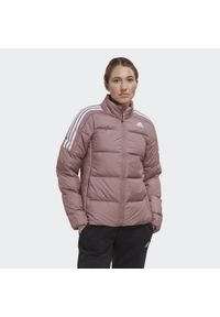 Adidas - Essentials Midweight Down Jacket. Kolor: fioletowy. Materiał: puch, syntetyk