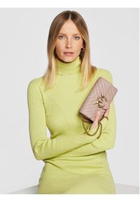 Pinko Torebka Love Wallet Chevron 3 Cl AI 22-23 PLTT 1P22UP A03Z Różowy. Kolor: różowy. Materiał: skórzane