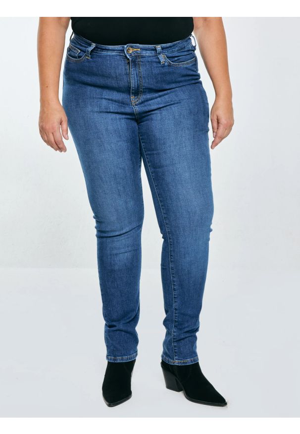 Big-Star - Jeansy damskie z wysokim stanem niebieskie Katrina High Waist 344. Okazja: na co dzień. Stan: podwyższony. Kolor: niebieski. Styl: casual, klasyczny, elegancki