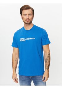Karl Lagerfeld Jeans T-Shirt 235D1707 Niebieski Regular Fit. Kolor: niebieski. Materiał: bawełna