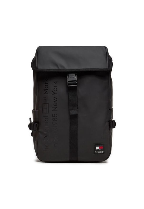 Tommy Jeans Plecak Tjm Daily + Flap Backpack AM0AM12403 Czarny. Kolor: czarny. Materiał: skóra