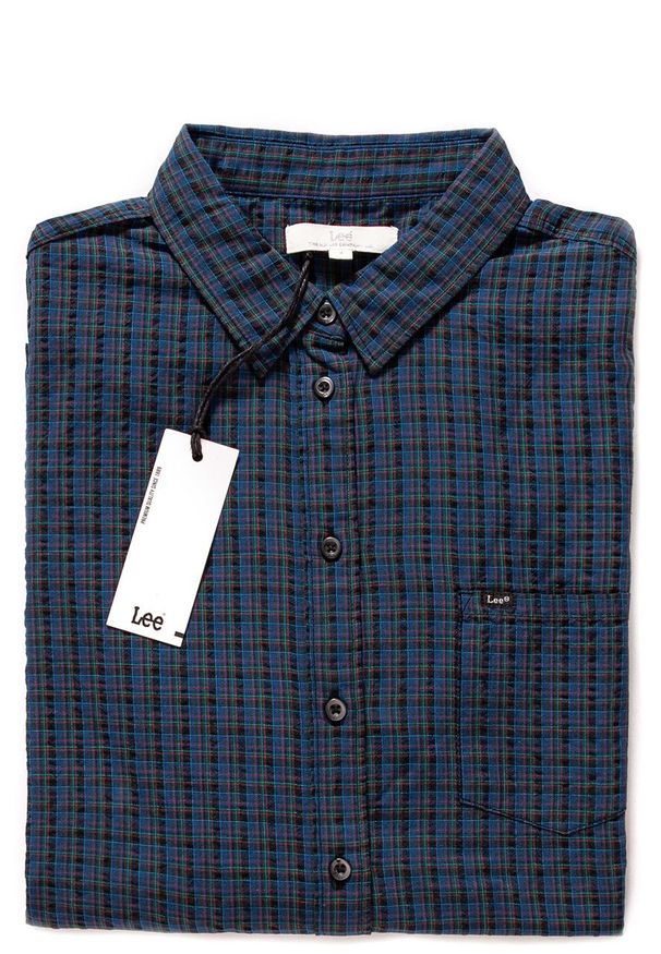 Lee - KOSZULA LEE ONE POCKET SHIRT MIDNIGHT NAVY L46BRCMA 112110824. Materiał: materiał