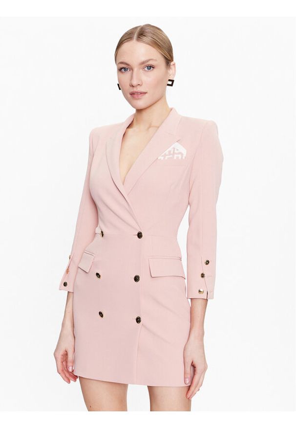 Elisabetta Franchi Sukienka koktajlowa AB-340-31E2-V590 Różowy Slim Fit. Kolor: różowy. Materiał: syntetyk. Styl: wizytowy