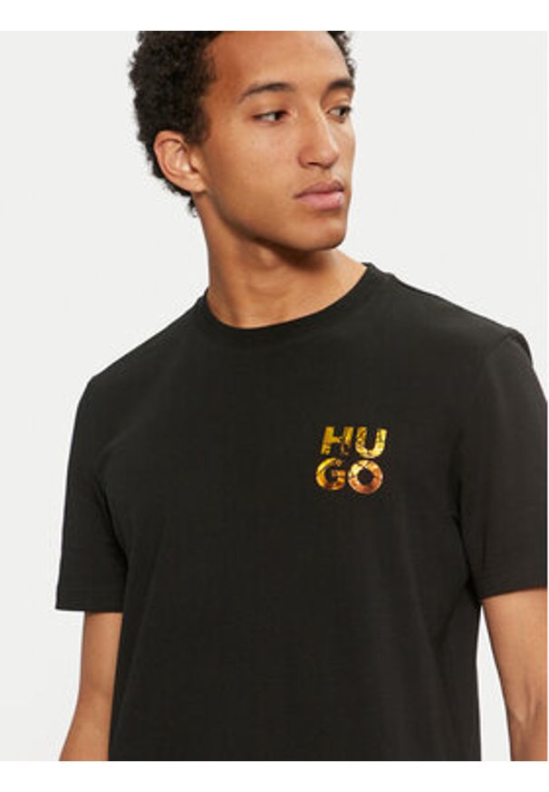 Hugo T-Shirt Diridumti 50522134 Czarny Regular Fit. Kolor: czarny. Materiał: bawełna