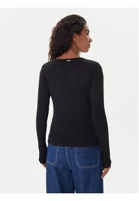 Fracomina Sweter FS25WT7021K501Q7 Czarny Slim Fit. Kolor: czarny. Materiał: syntetyk