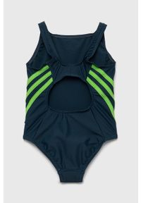 adidas Performance jednoczęściowy strój kąpielowy dziecięcy kolor zielony. Kolor: zielony. Materiał: materiał, dzianina. Rodzaj stanika: odpinane ramiączka #3