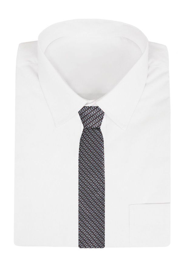 Krawat Męski - Angelo di Monti - Popiel z Drobnym Wzorem. Materiał: tkanina. Styl: elegancki, wizytowy