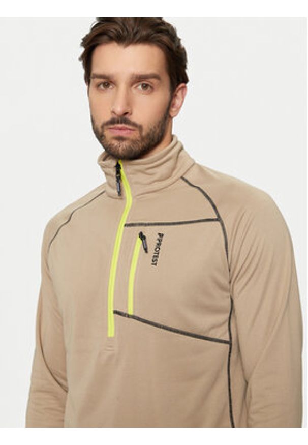 Protest Bluza techniczna Kody 3710644 Beżowy Regular Fit. Kolor: beżowy. Materiał: syntetyk