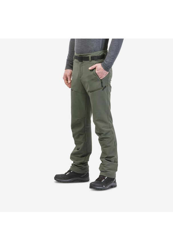 quechua - Spodnie turystyczne męskie Quechua SH500 Warm. Kolor: zielony. Materiał: elastan, poliester, materiał. Sezon: zima. Sport: turystyka piesza