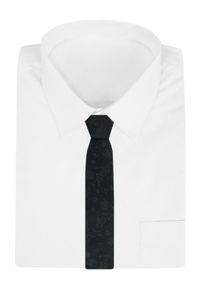 Męski Krawat - Chattier - Czarny z Kwiatową Fakturą Tkaniny. Kolor: czarny. Materiał: tkanina. Wzór: kwiaty. Styl: elegancki, klasyczny, wizytowy #3